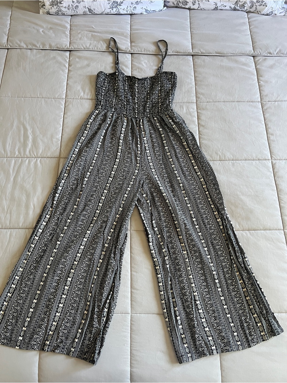 As U Wish Smocked Wide Leg Jumpsuit